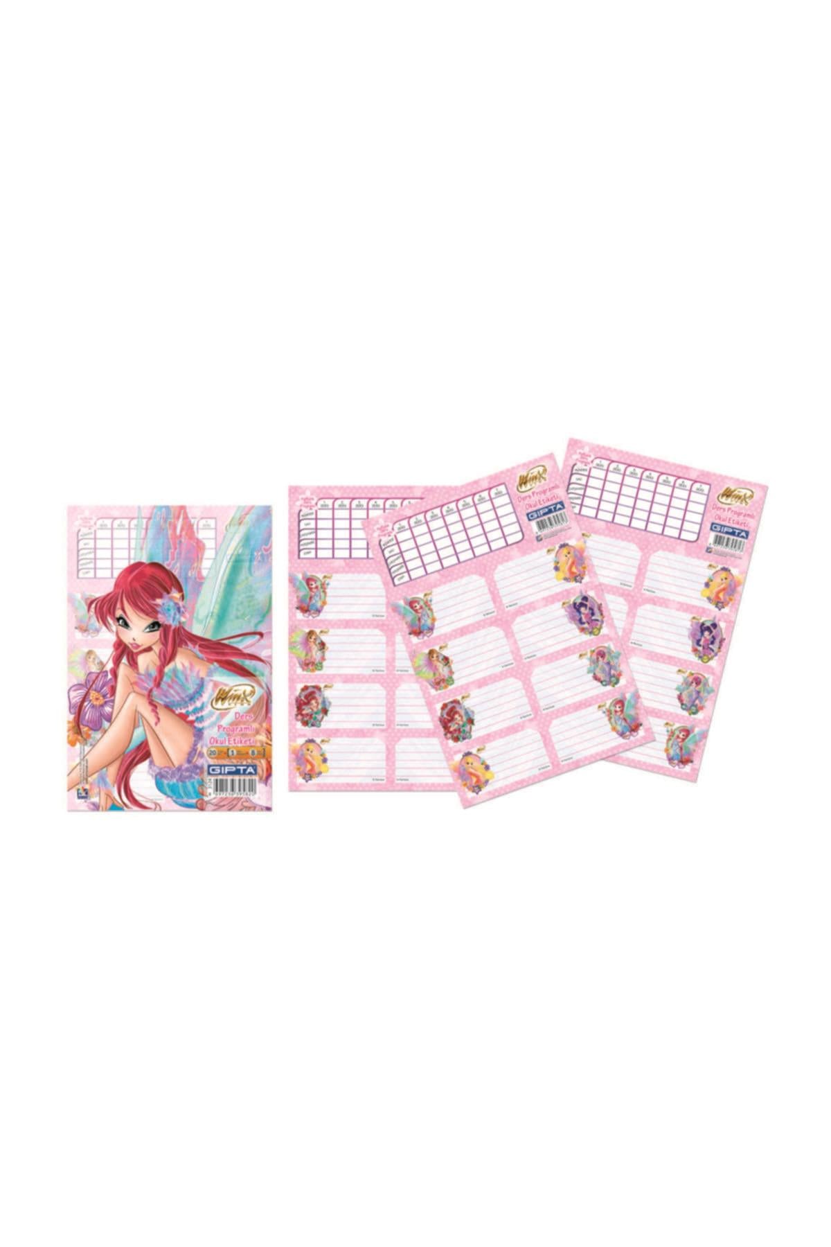 Winx Ders Programlı Üçlü Okul Etiketi