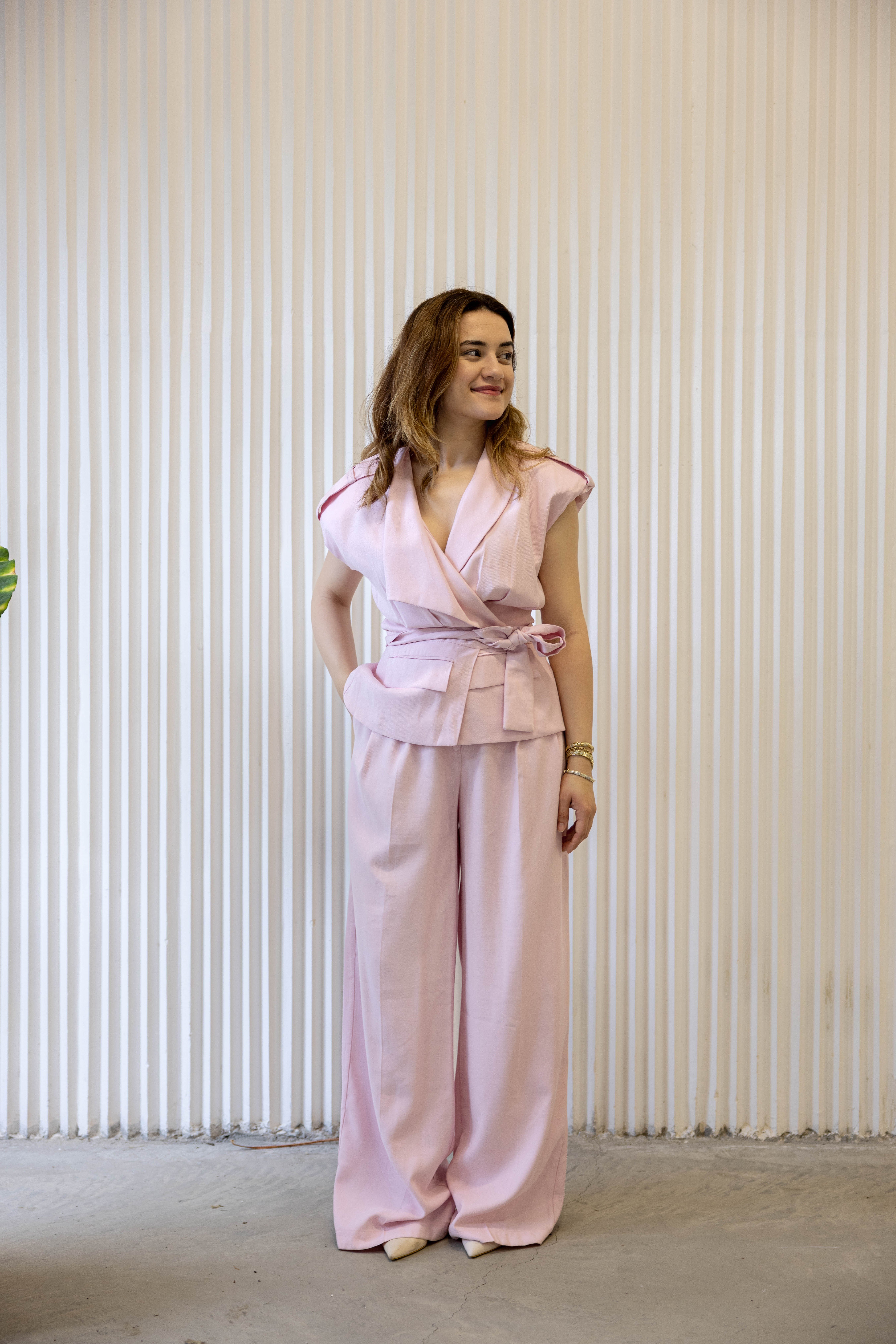 Premium Yelekli Takım Pembe