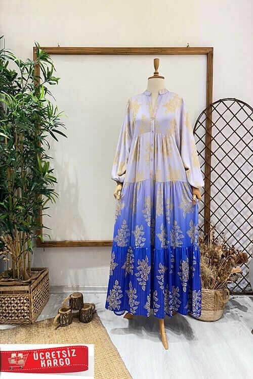 AÇELYA SİMLİ ELBİSE Lila