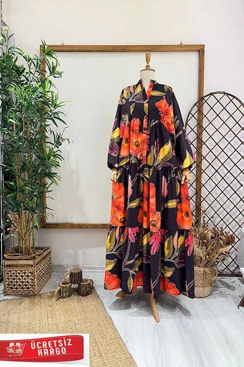 BEGONVİL ELBİSE Siyah