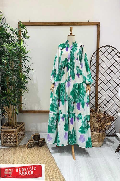 GARDENYA ELBİSE Yeşil