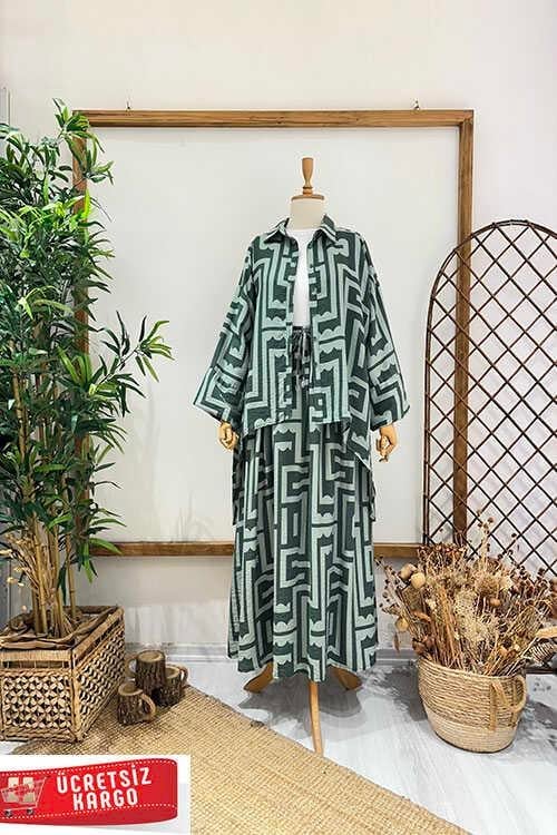 LABİRENT ETEKLİ TAKIM Yeşil