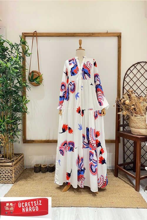 LALE ELBİSE BEYAZ