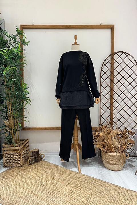 SADRA TAŞLI TAKIM Siyah