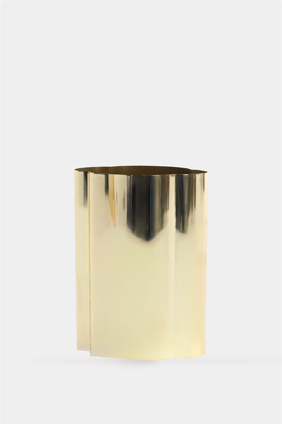 Gold Flower Metal Vazo 15 x 11 x 20 cm
