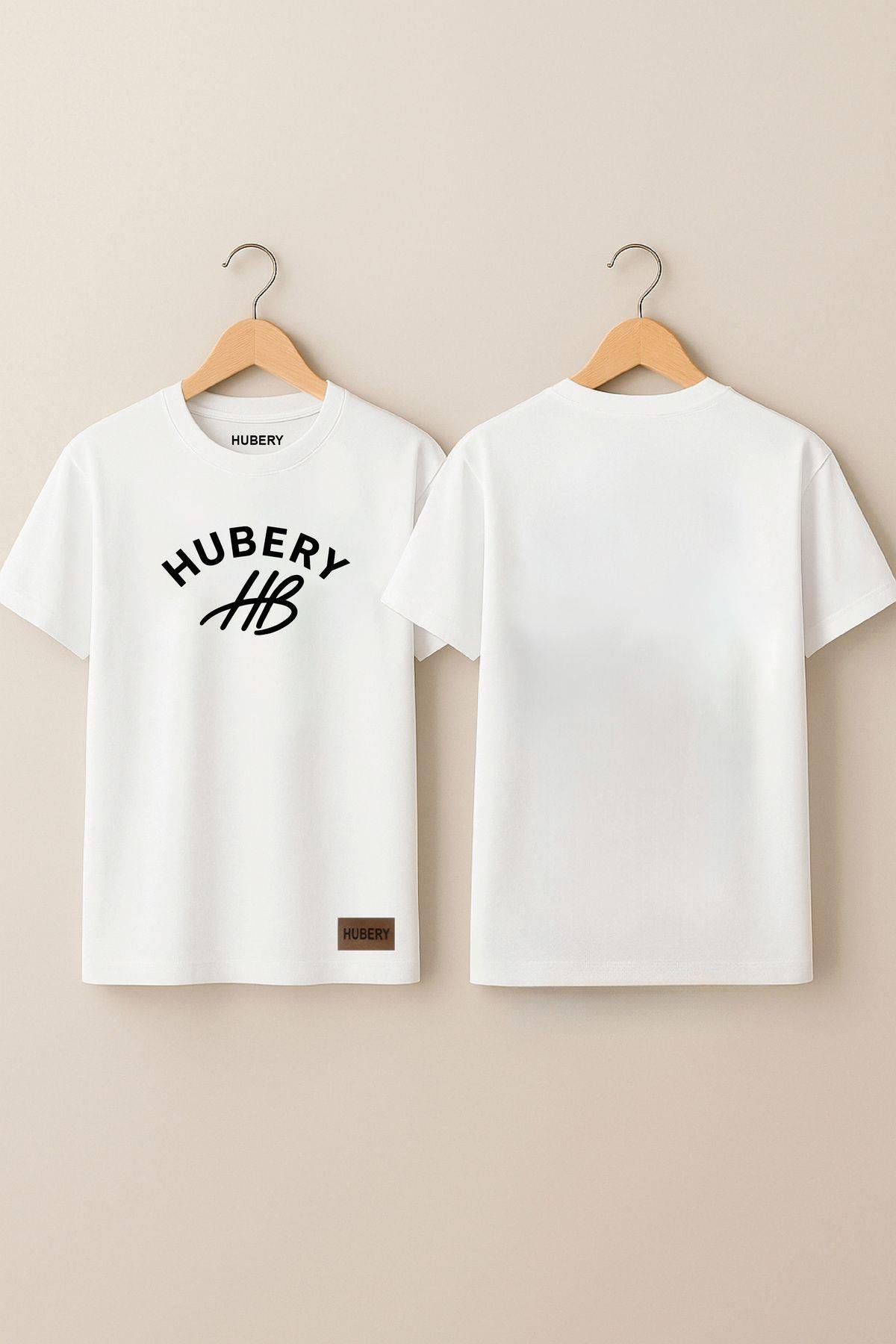 ERKEK TİŞÖRT %100 Pamuk Baskılı – HUBERY HB Logo Desenli