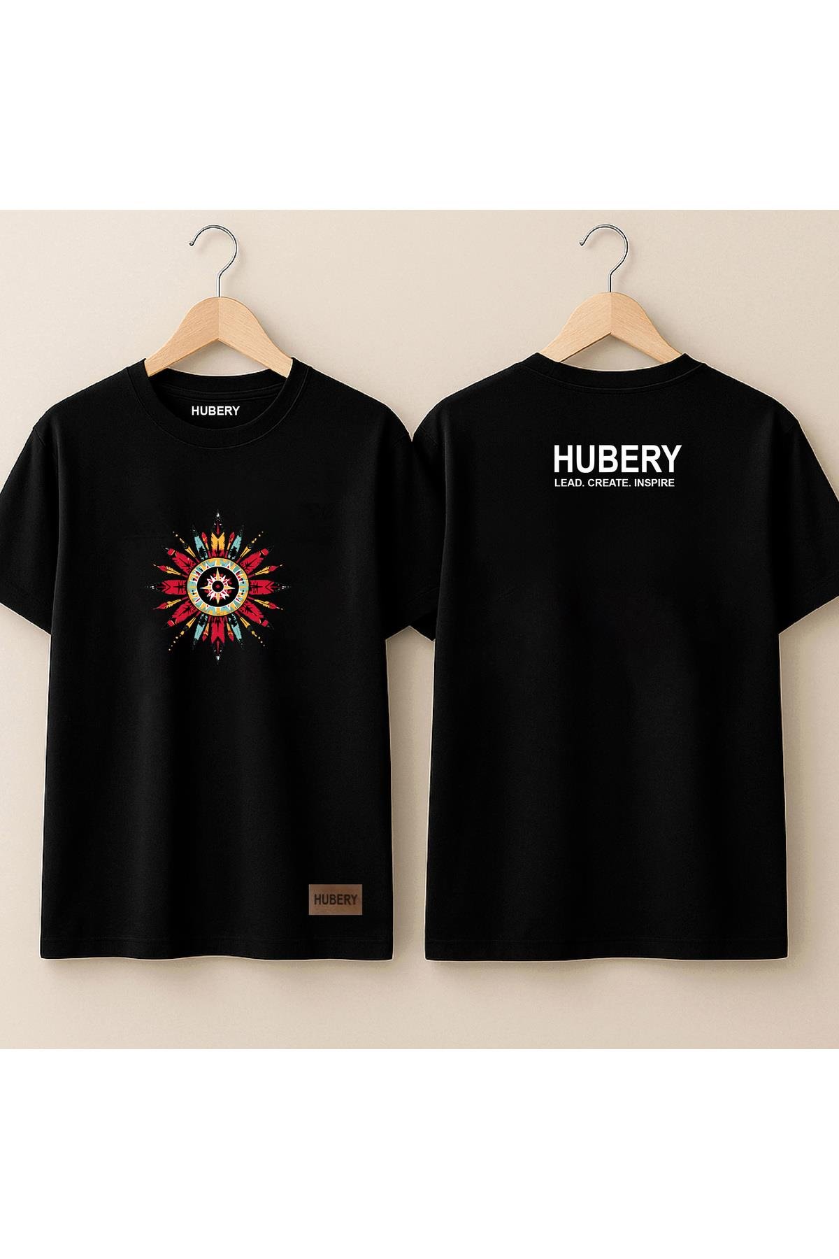 Erkek Tişört - %100 Pamuk - Etnik Mandala Desenli Tişört - HUBERY