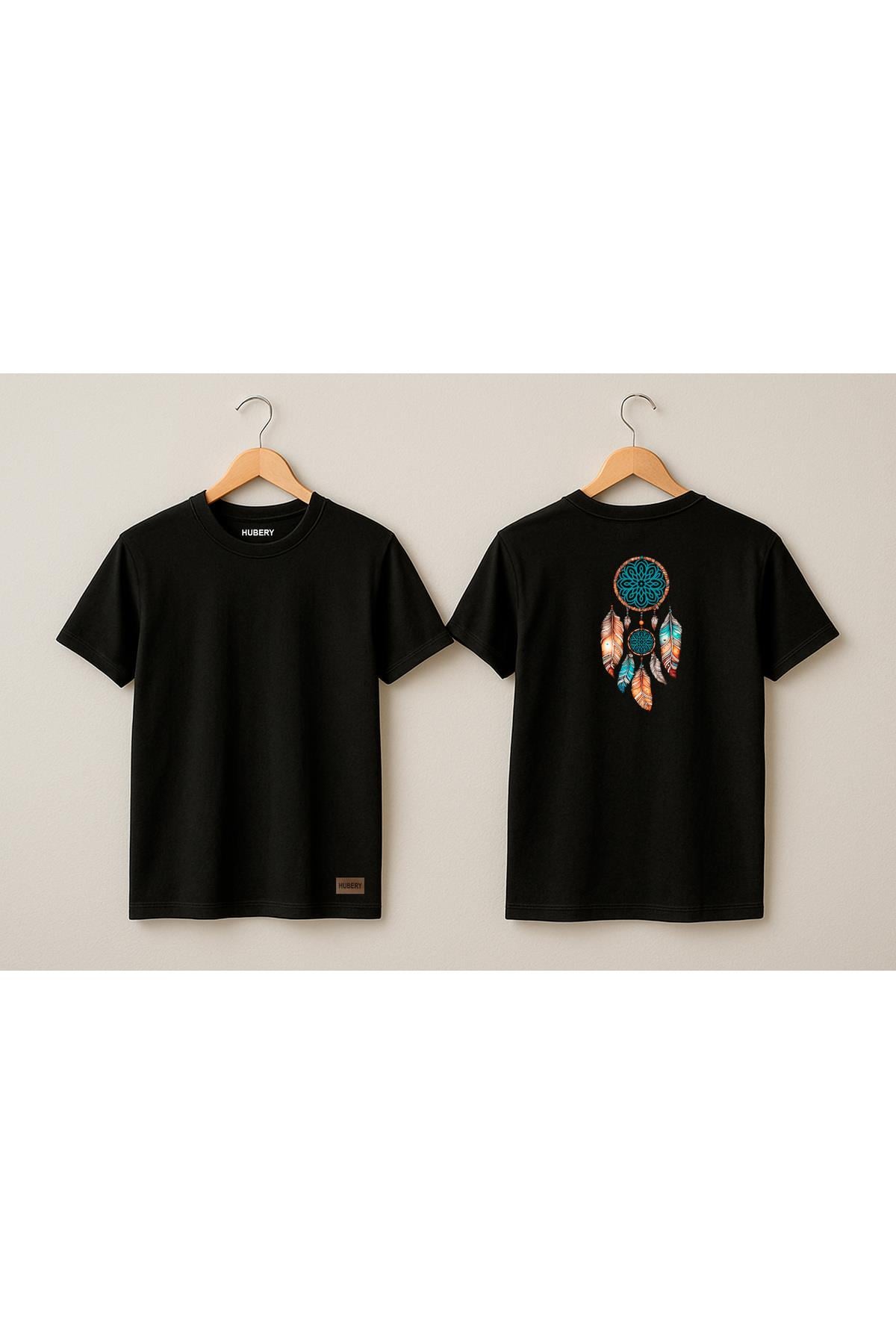 Kadın Relaxed Fit Tişört Mandala Dreamcatcher Baskılı –
