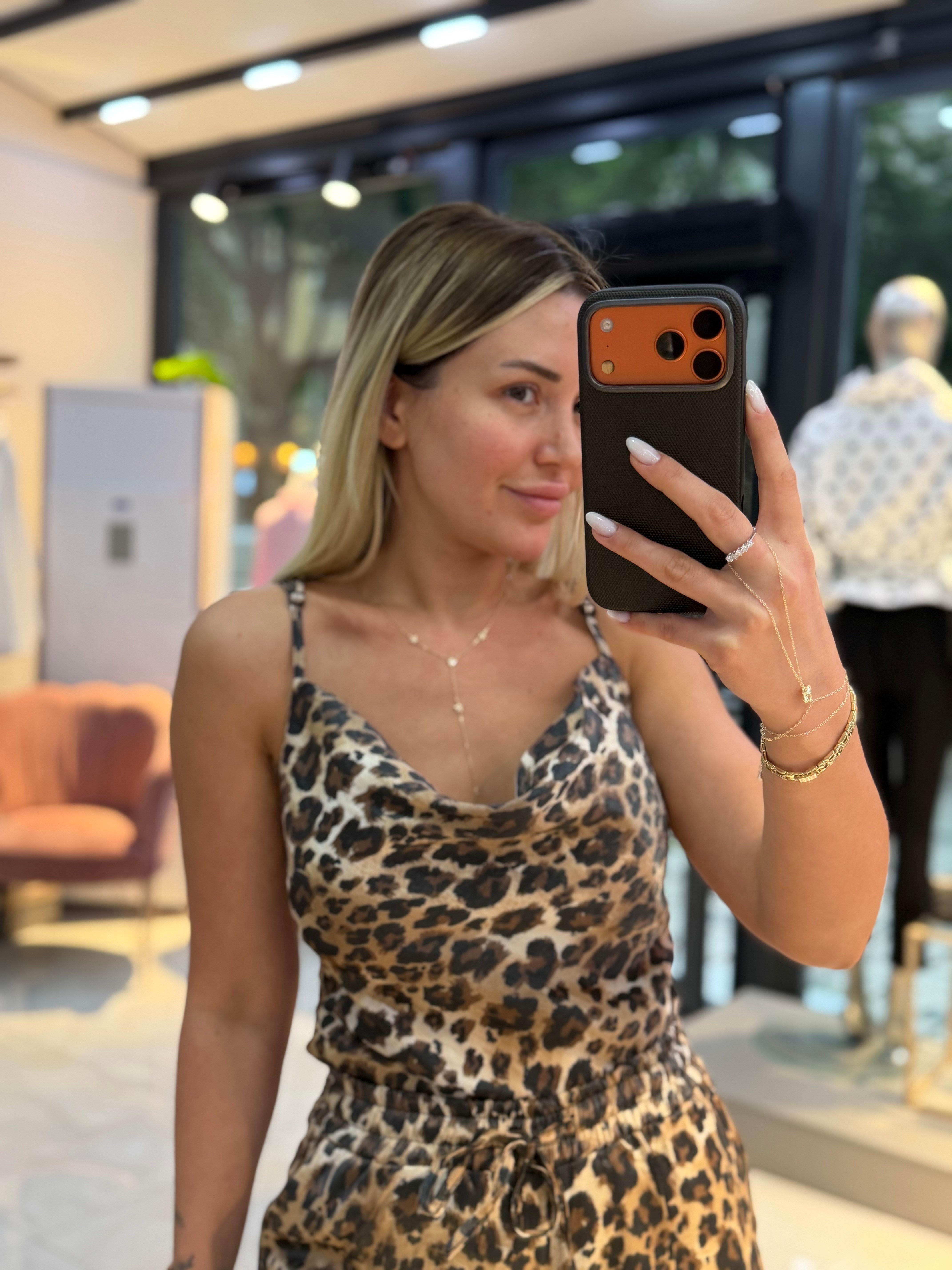 Leopar saten takım