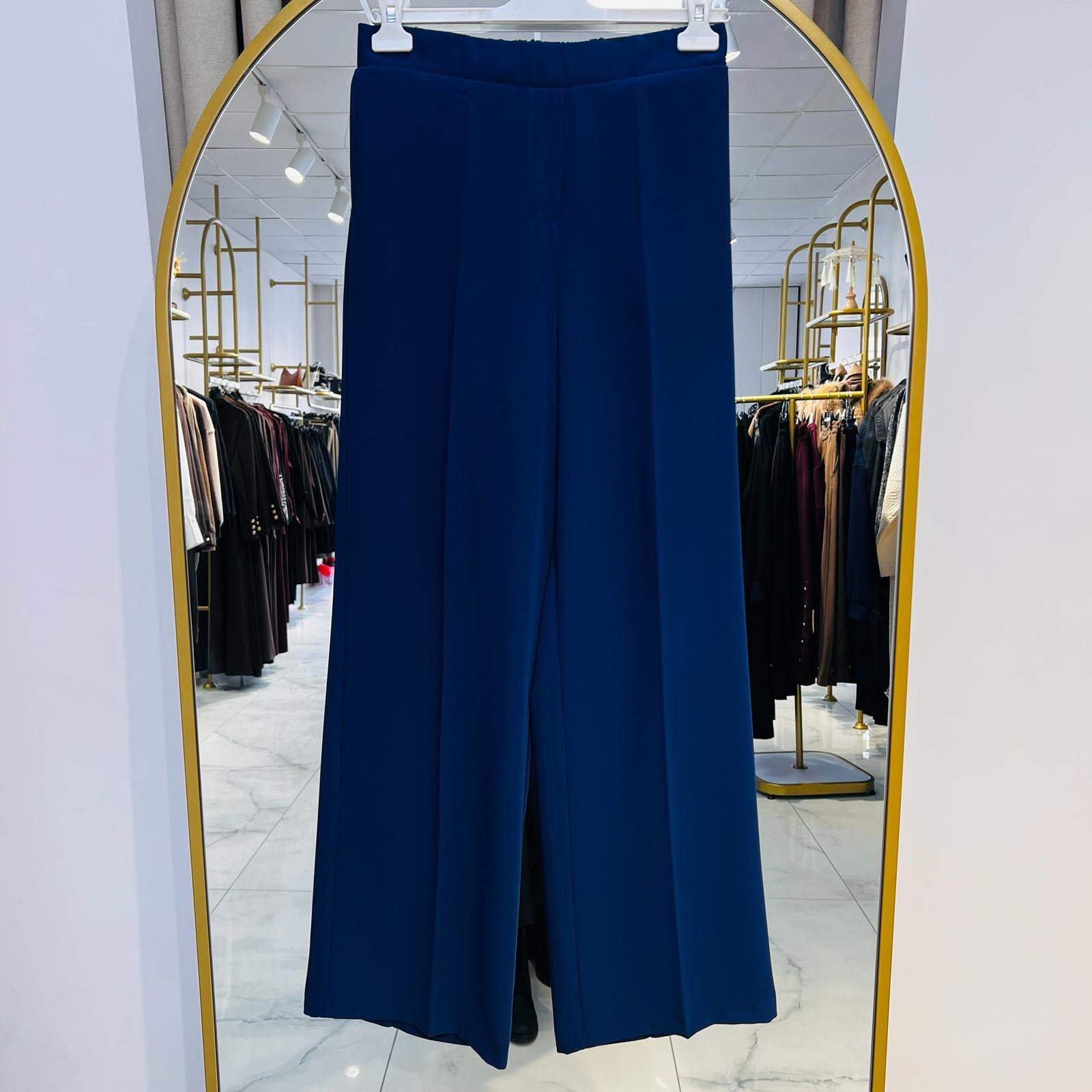 BELİ LASTİKLİ BOL PAÇA PANTOLON LACİVERT