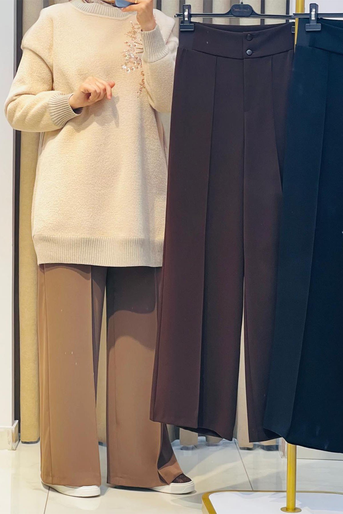 Çimalı Pantolon Kapüçino
