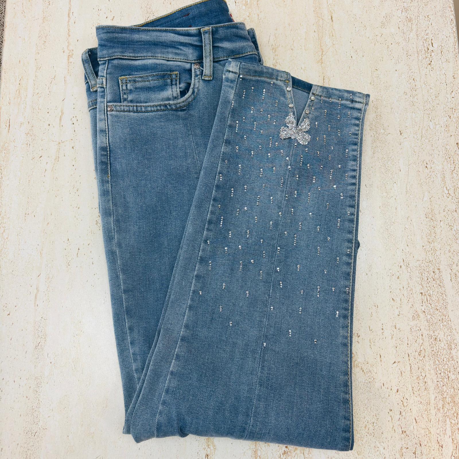 kot pantolon paçaları taş detaylı