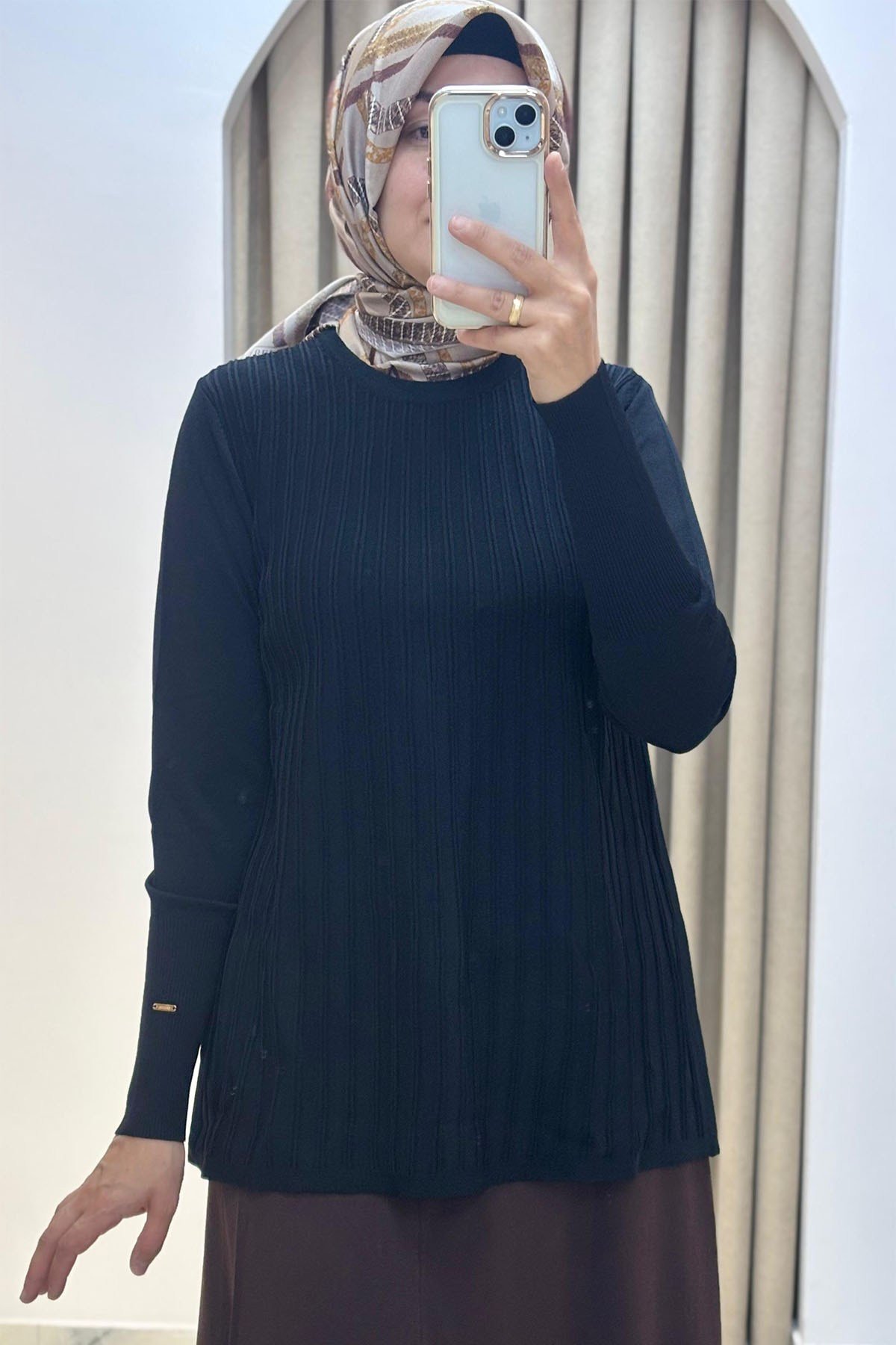 Ö.R Rayon Kelebek Bluz Siyah