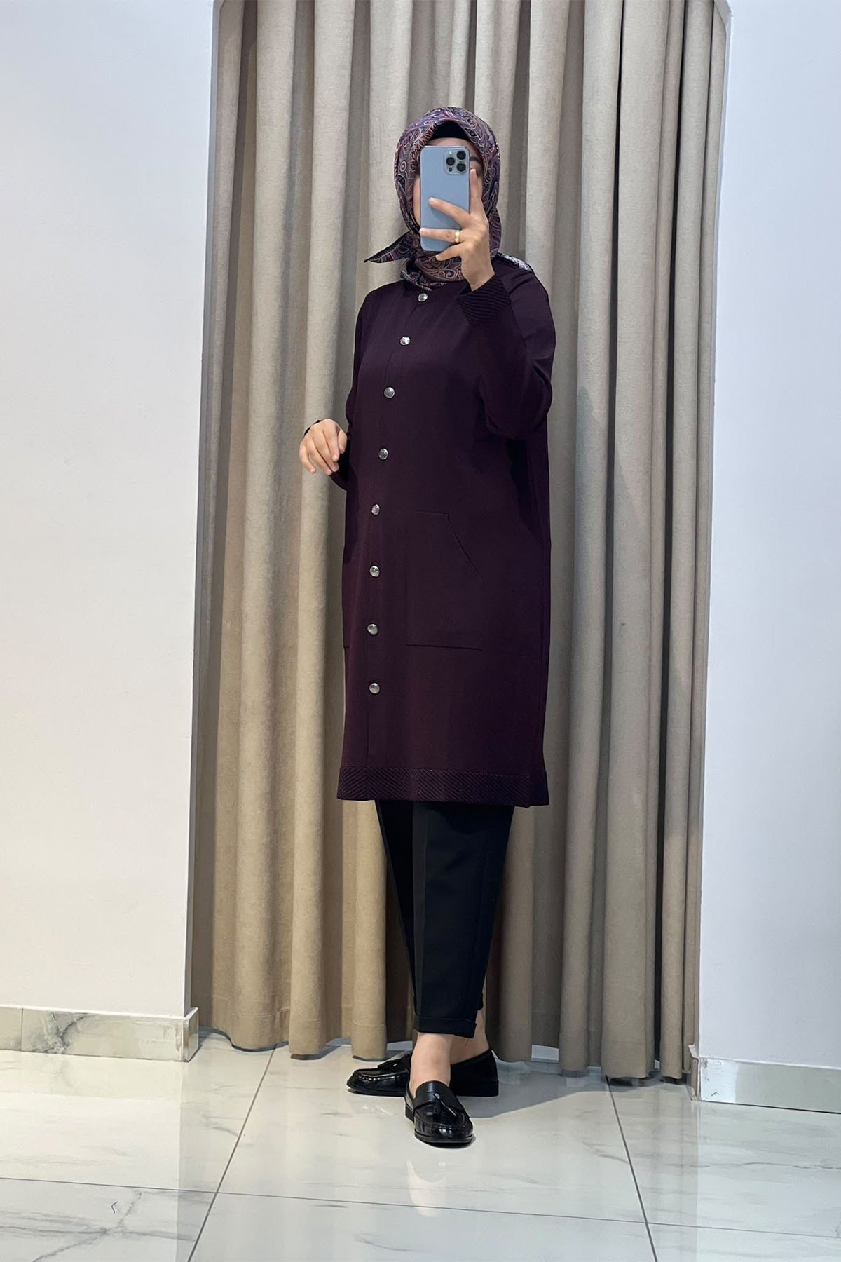 Ö.R Rayon Piyano Hırka Karadut
