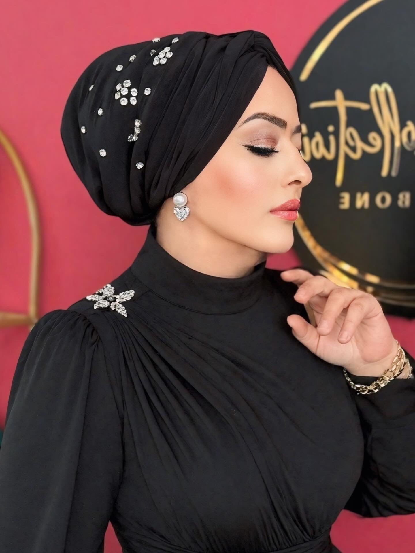  SİYAH TAŞLI DÜĞÜM DOLGULU BONE