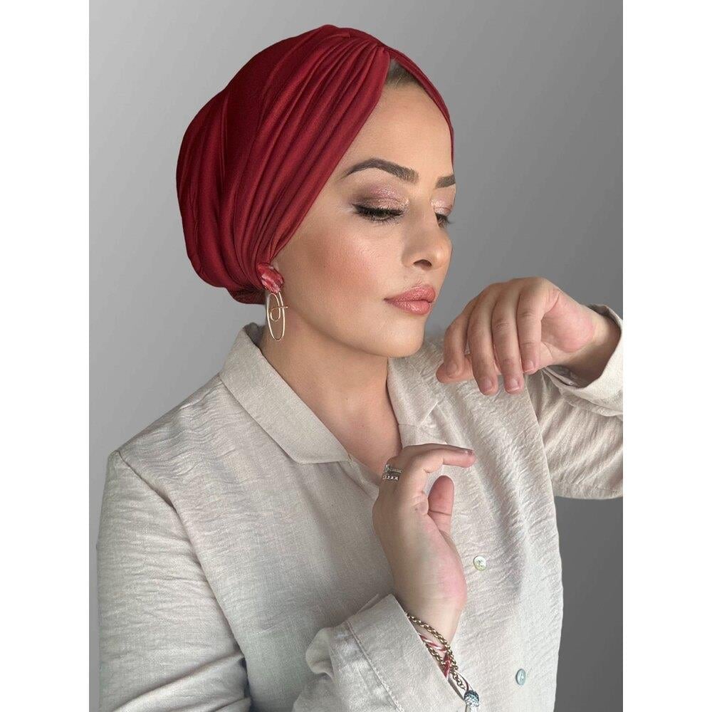 Acık bordo drape dolgulu bone