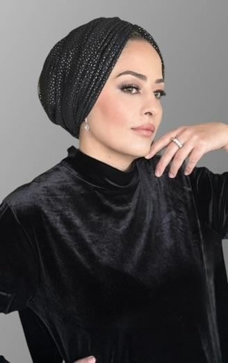 SİMLİ SİYAH DRAPE DOLGULU BONE