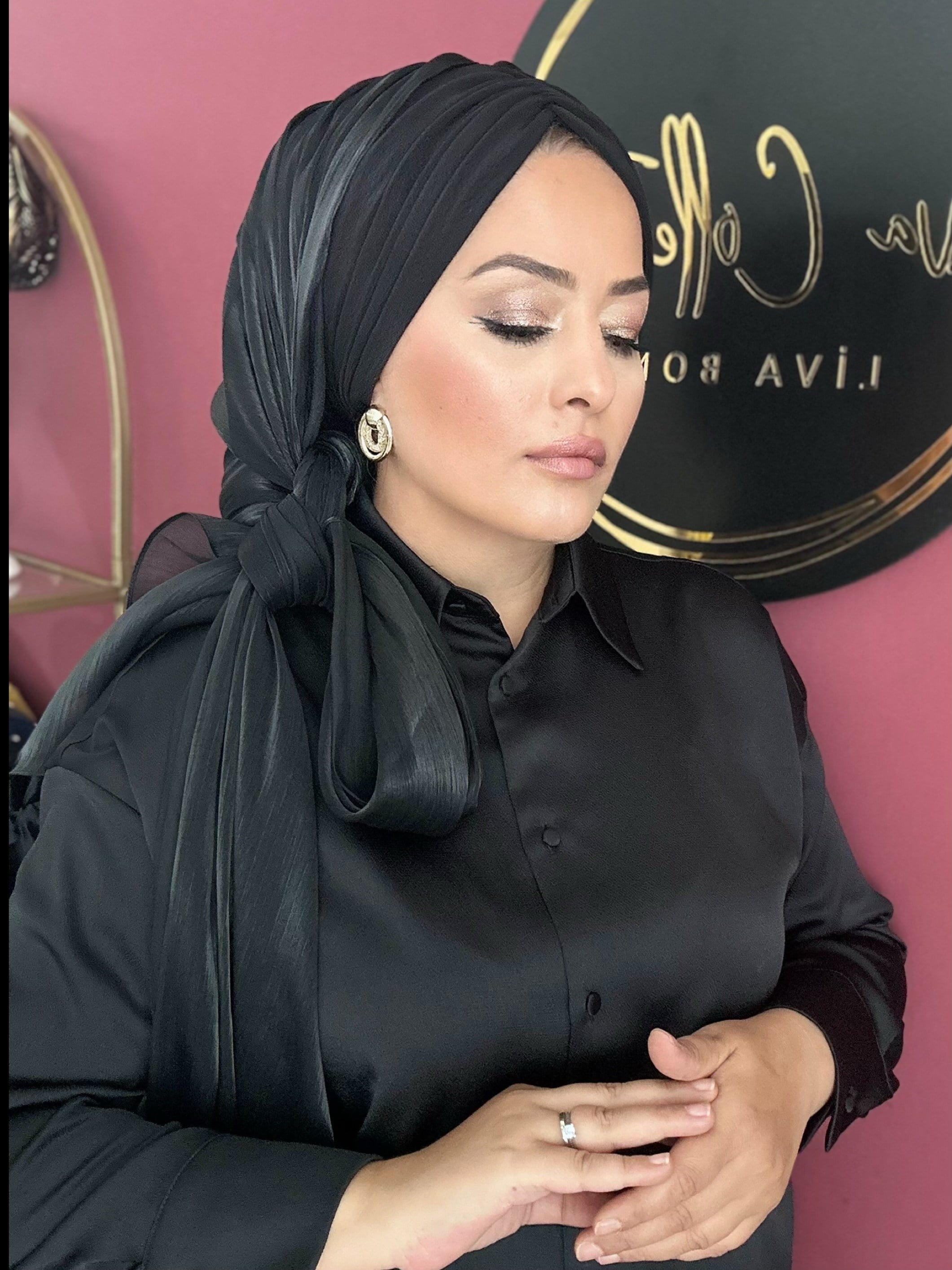 SİYAH DRAPE MODEL JAN JAN ORGANZE  ŞALLI BONEŞAL 
