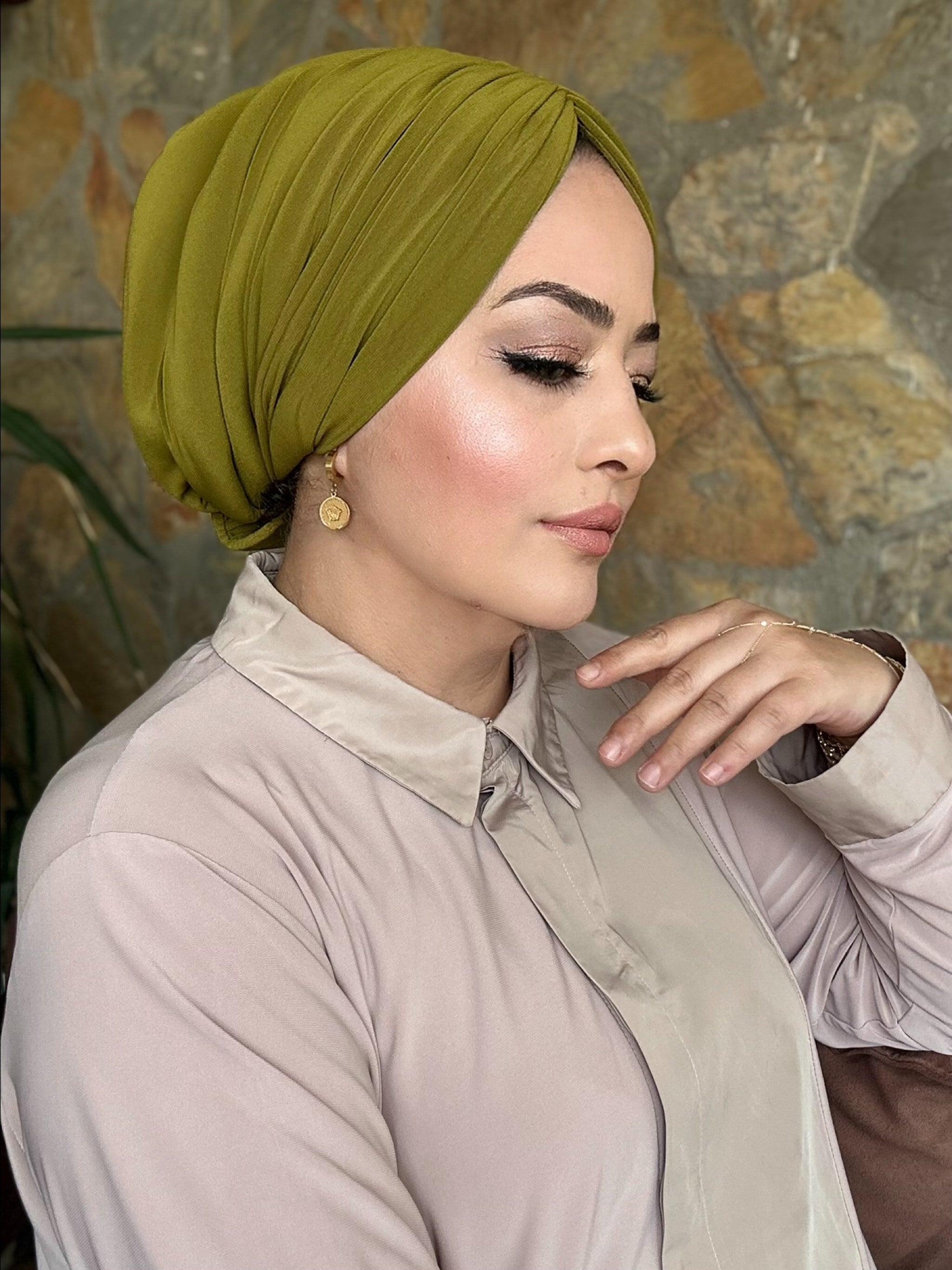 YAĞ YEŞİLİ DRAPE DOLGULU BONE