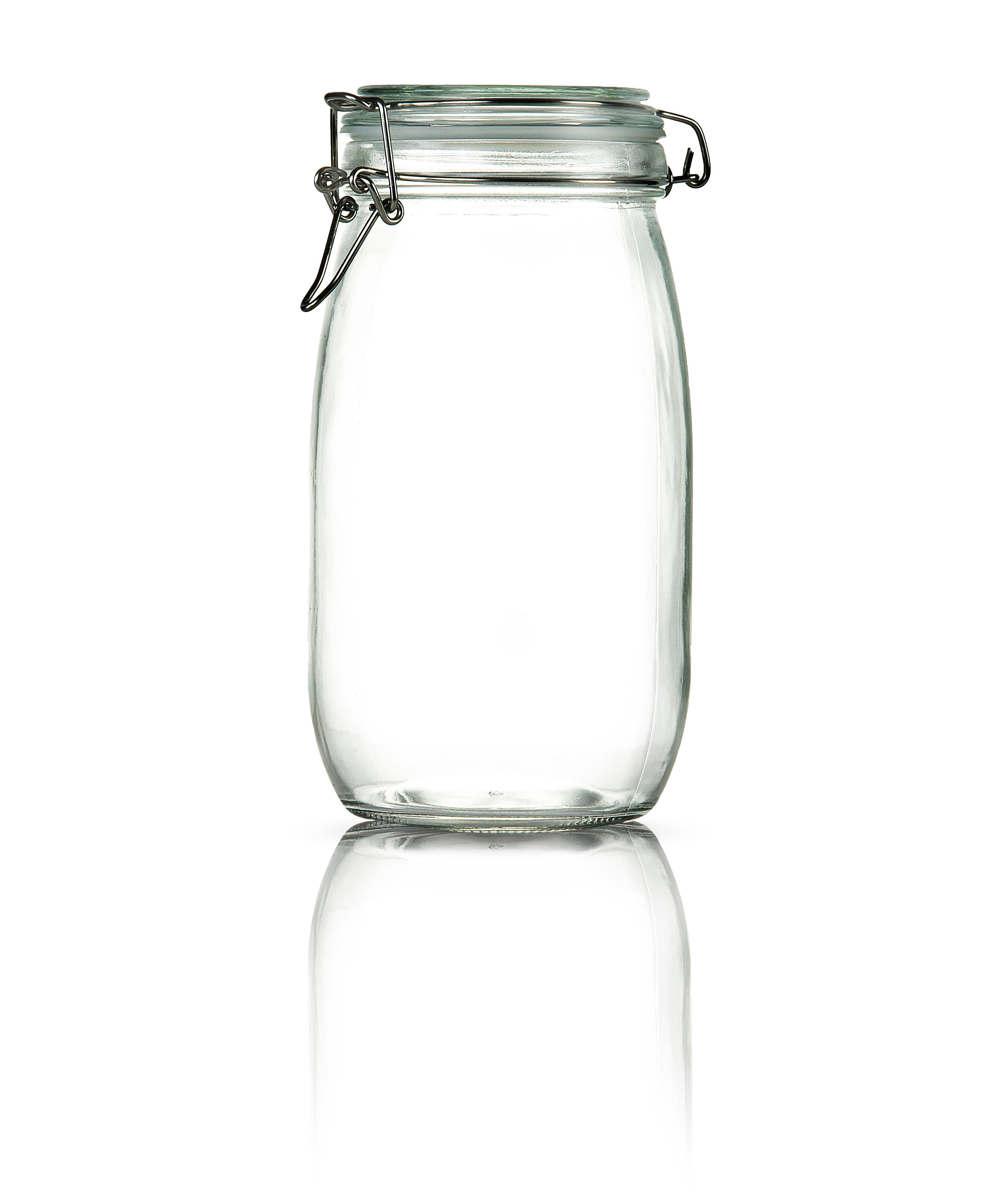 Korken Kavanoz 1500 ml Vakumlu Kilitli Cam Saklama Kavanozu 