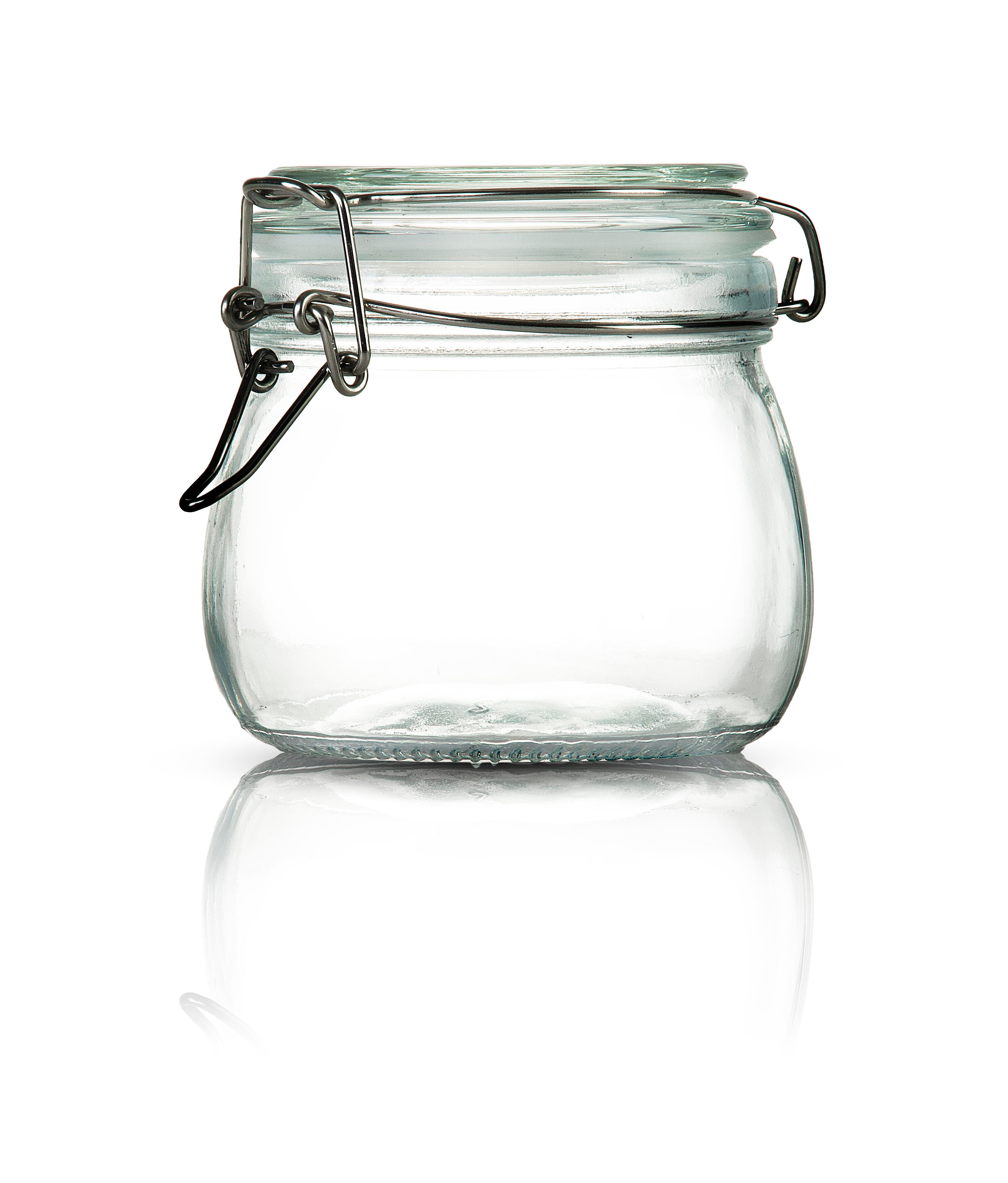 Korken Kavanoz 500 ml Vakumlu Kilitli Cam Saklama Kavanozu 