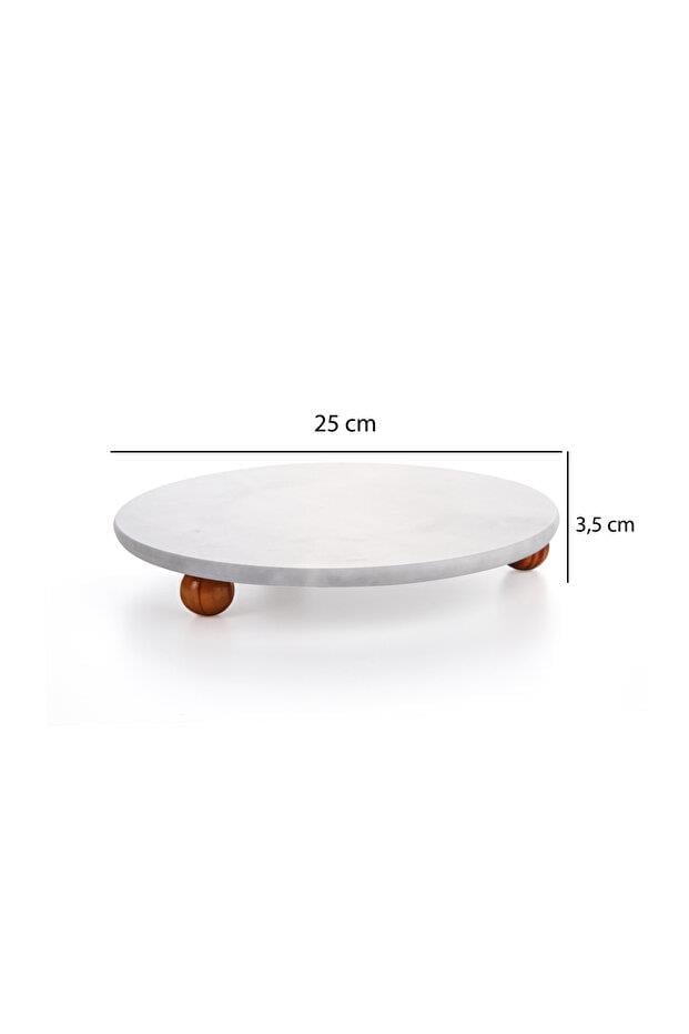 Yuvarlak Mermer Sunu Tabağı 25 cm