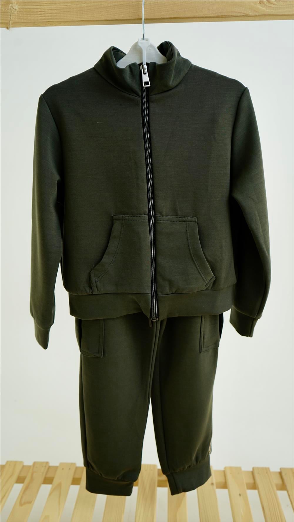 Modal Kumaş Mevsimlik Haki Unisex Takım
