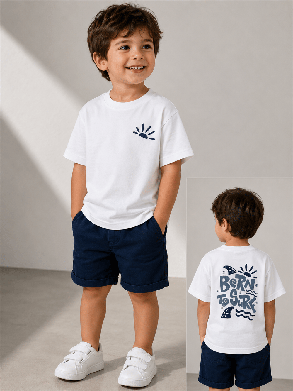 Erkek Çocuk Born to Surf Baskılı Tişört