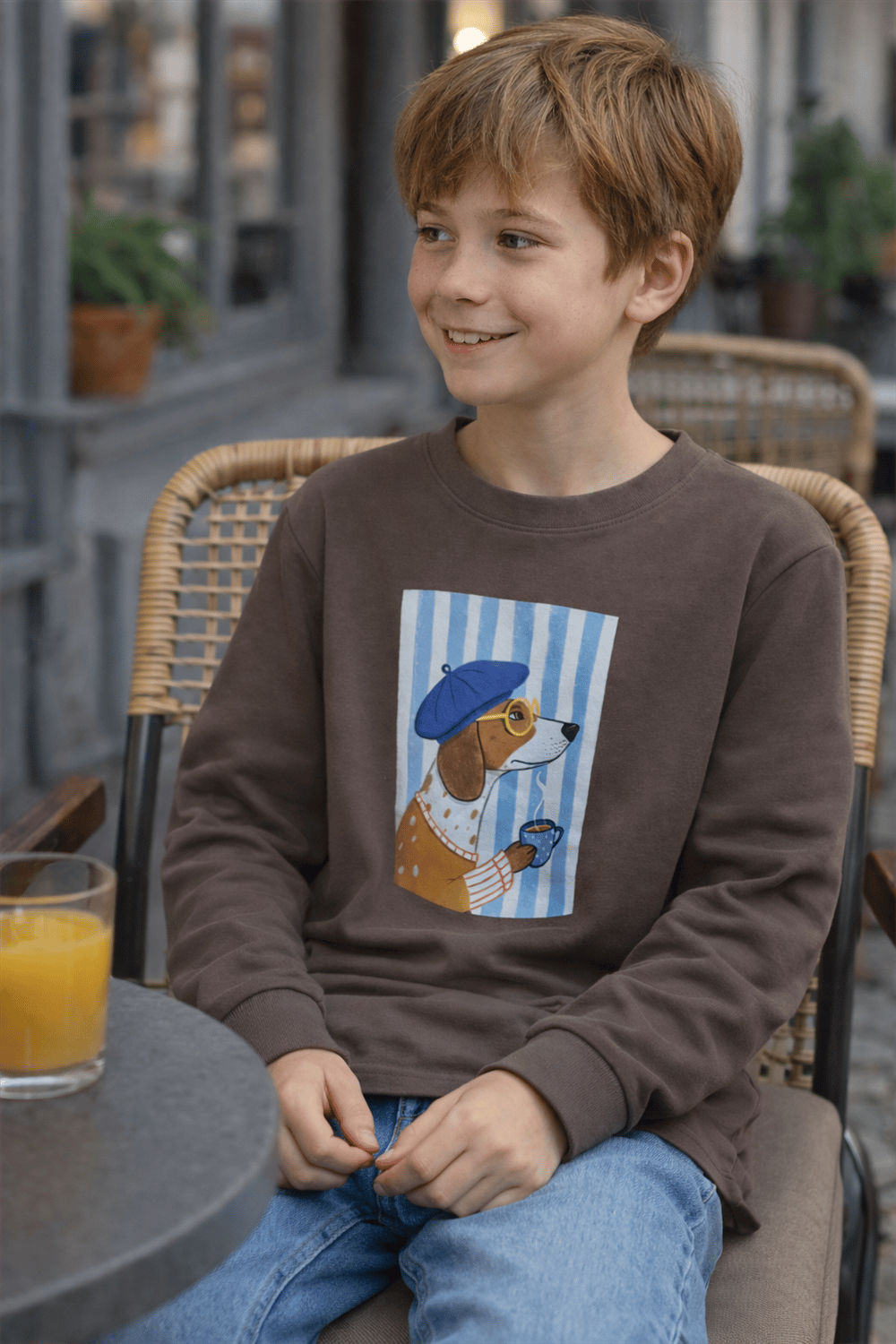 %100 Pamuk Oeko-Tex Sertifikalı Kahverengi Unisex Tişört