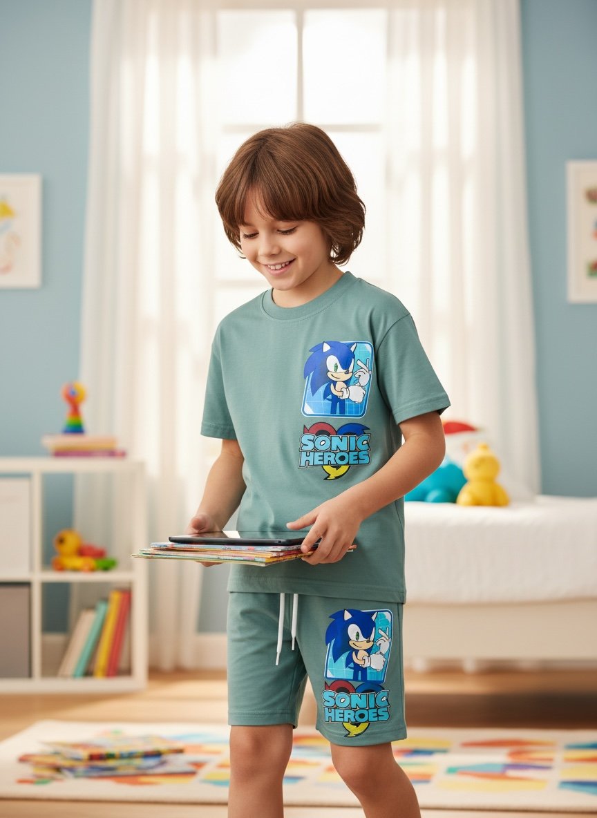 Sonic Yeşil Erkek Çocuk Takım