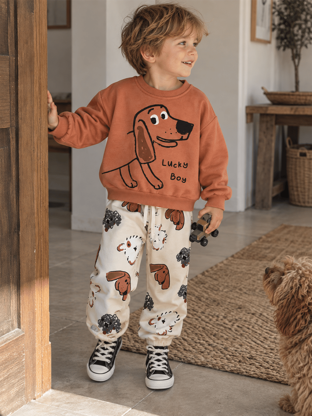 Köpek Desenli Erkek Çocuk Takım