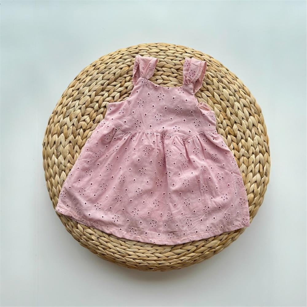 Fistolu Pembe Kız Çocuk Elbise