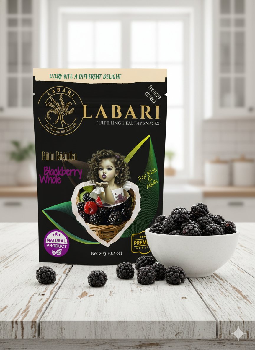 Labari Dondurularak Kurutulmuş Bütün Böğürtlen Meyvesi 20 gram