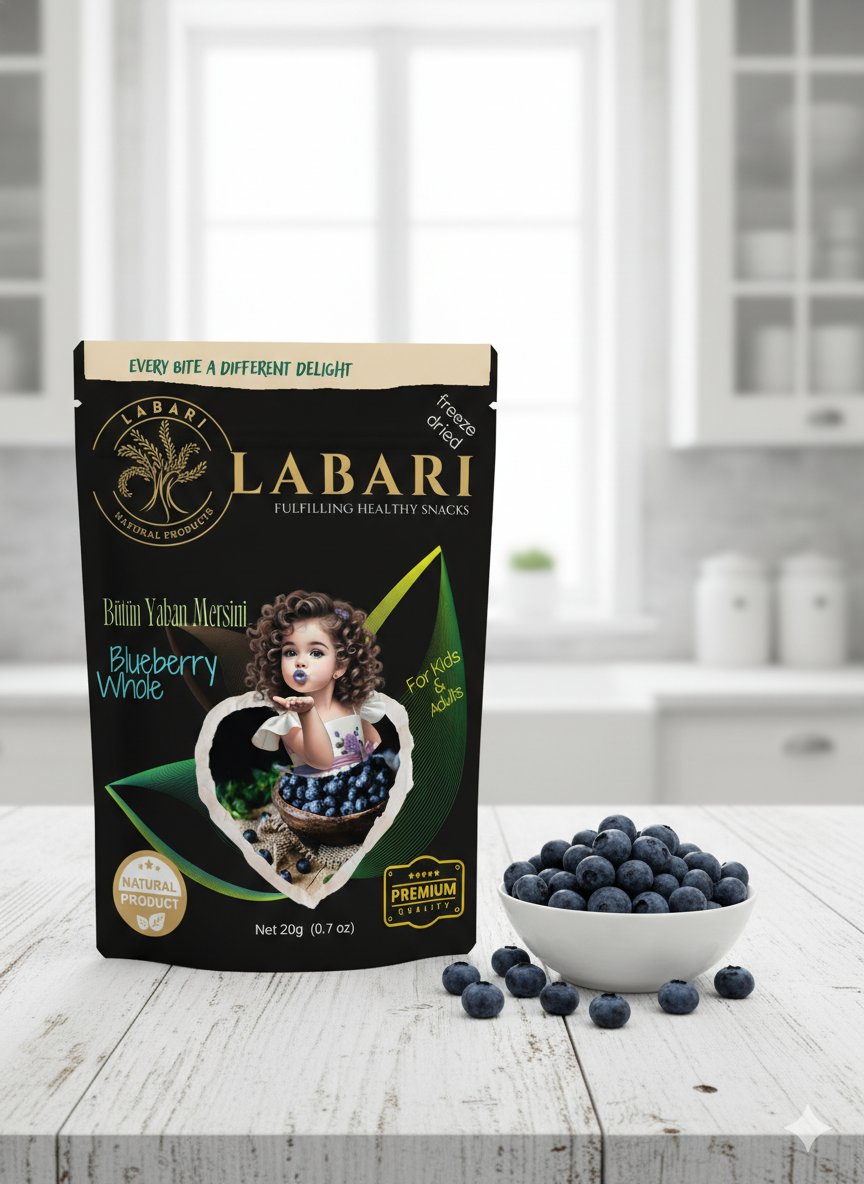 Labari Dondurularak Kurutulmuş Bütün Yaban Mersini Meyvesi 20 gram