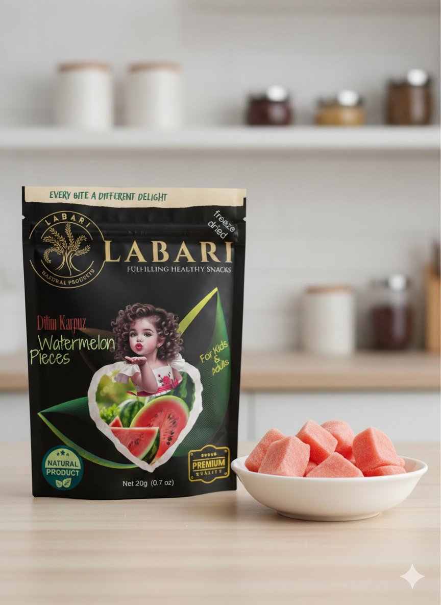 Labari Dondurularak Kurutulmuş Karpuz Meyvesi Dilimleri 20 gram