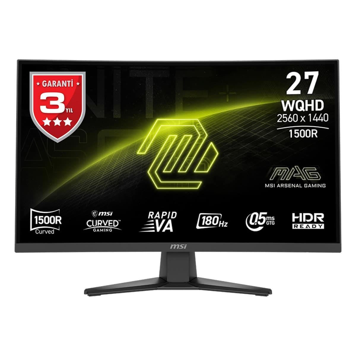 Msı Mag 275cqf E18 27 2560x1440 Wqhd 180hz 0.5ms Hdmı Dp Freesync