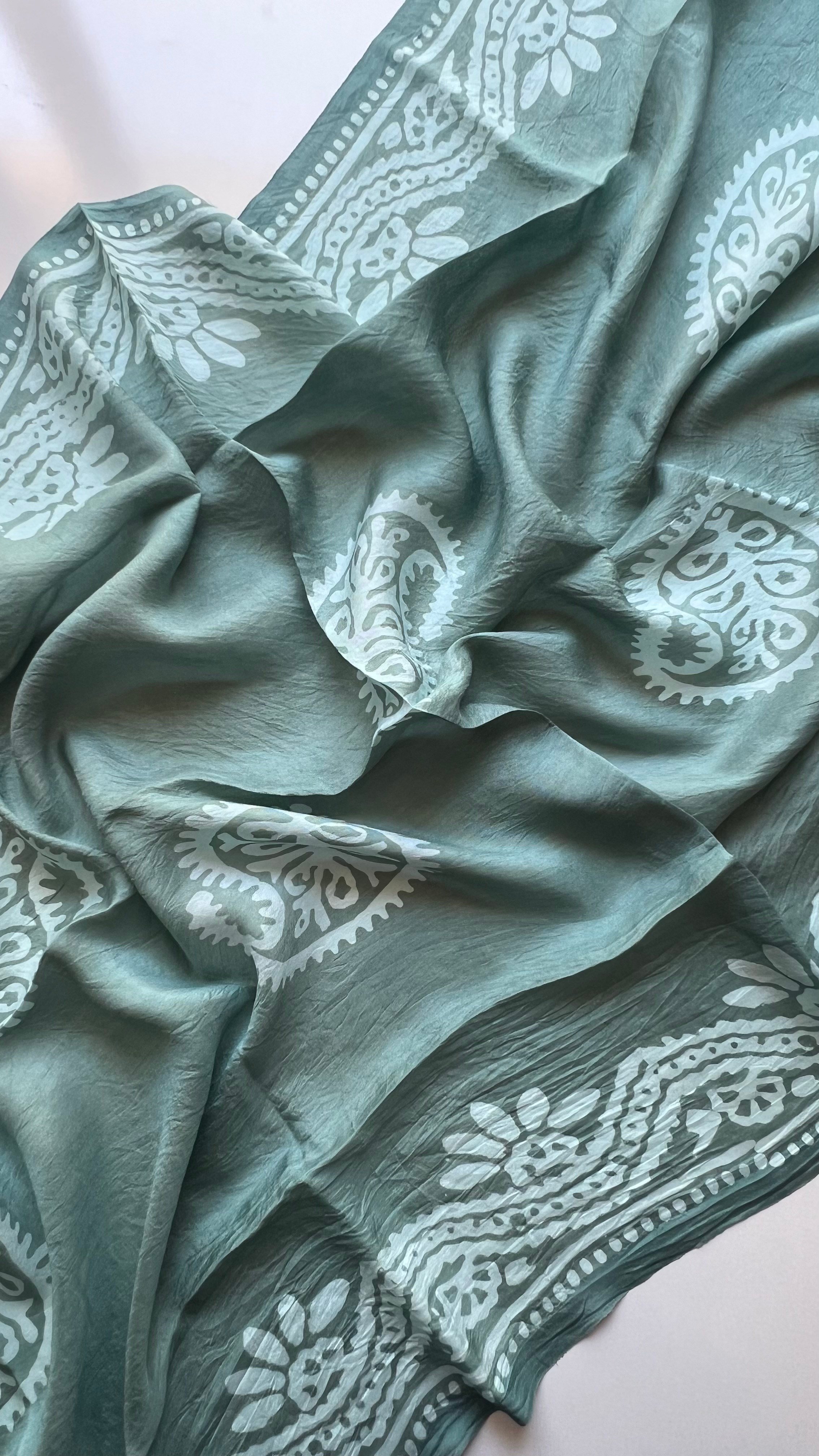 Adaçayı Saf Koza İpek Kelagayi Şal 190x70