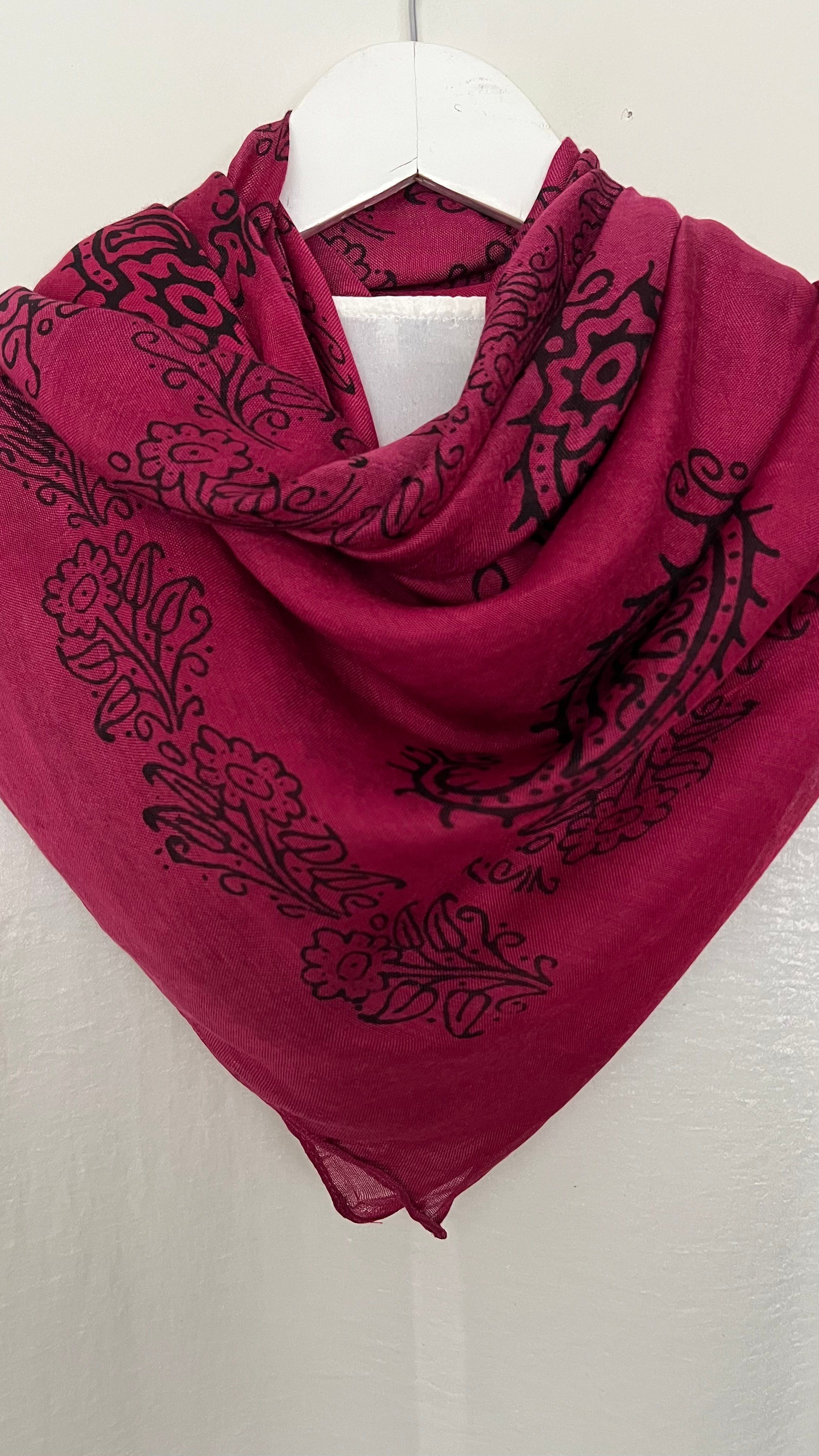Fuşya Kelagayi Eşarp 130x130