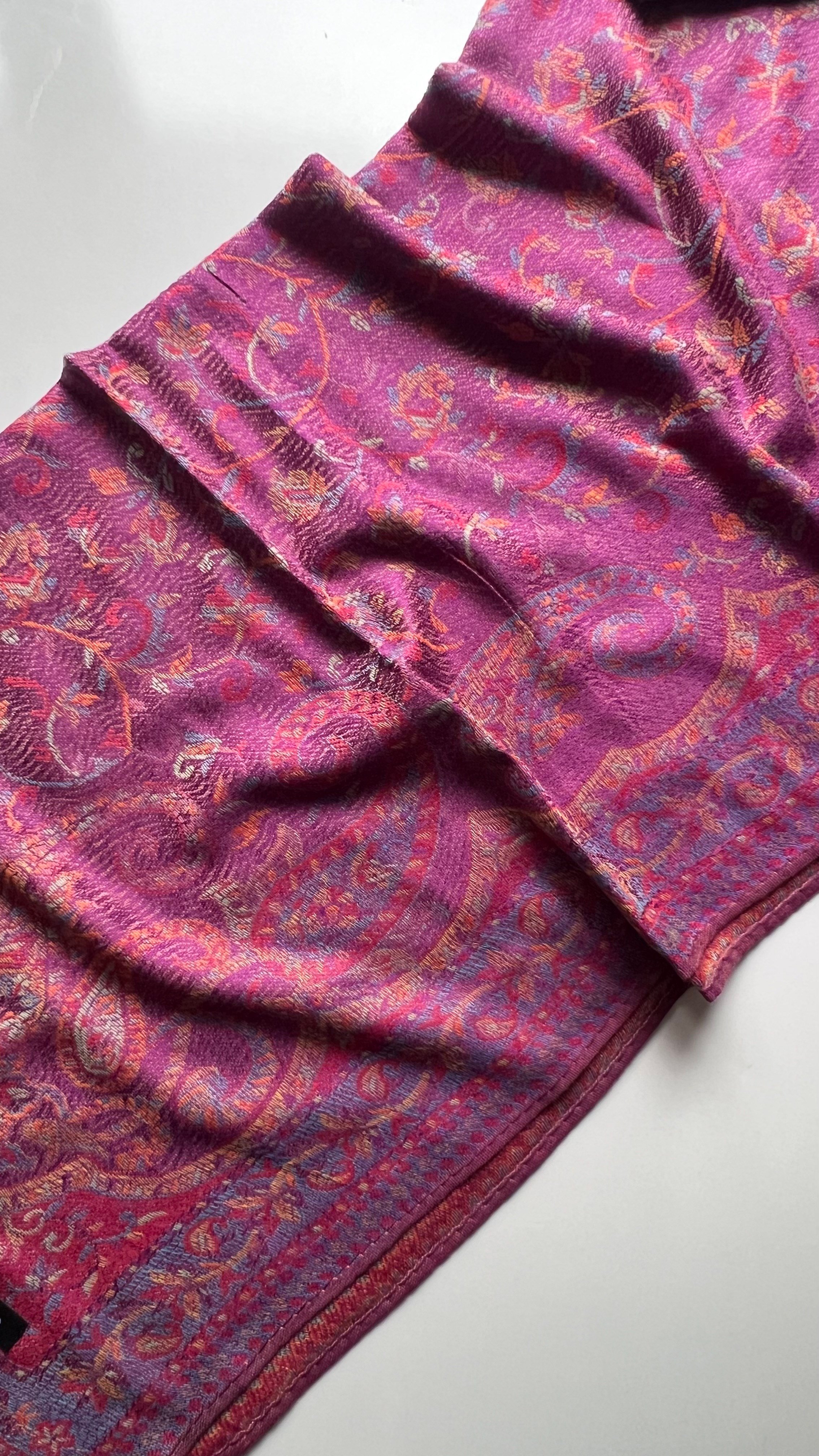 Menekşe Etnik Desen Kaşmir Şal 180x70