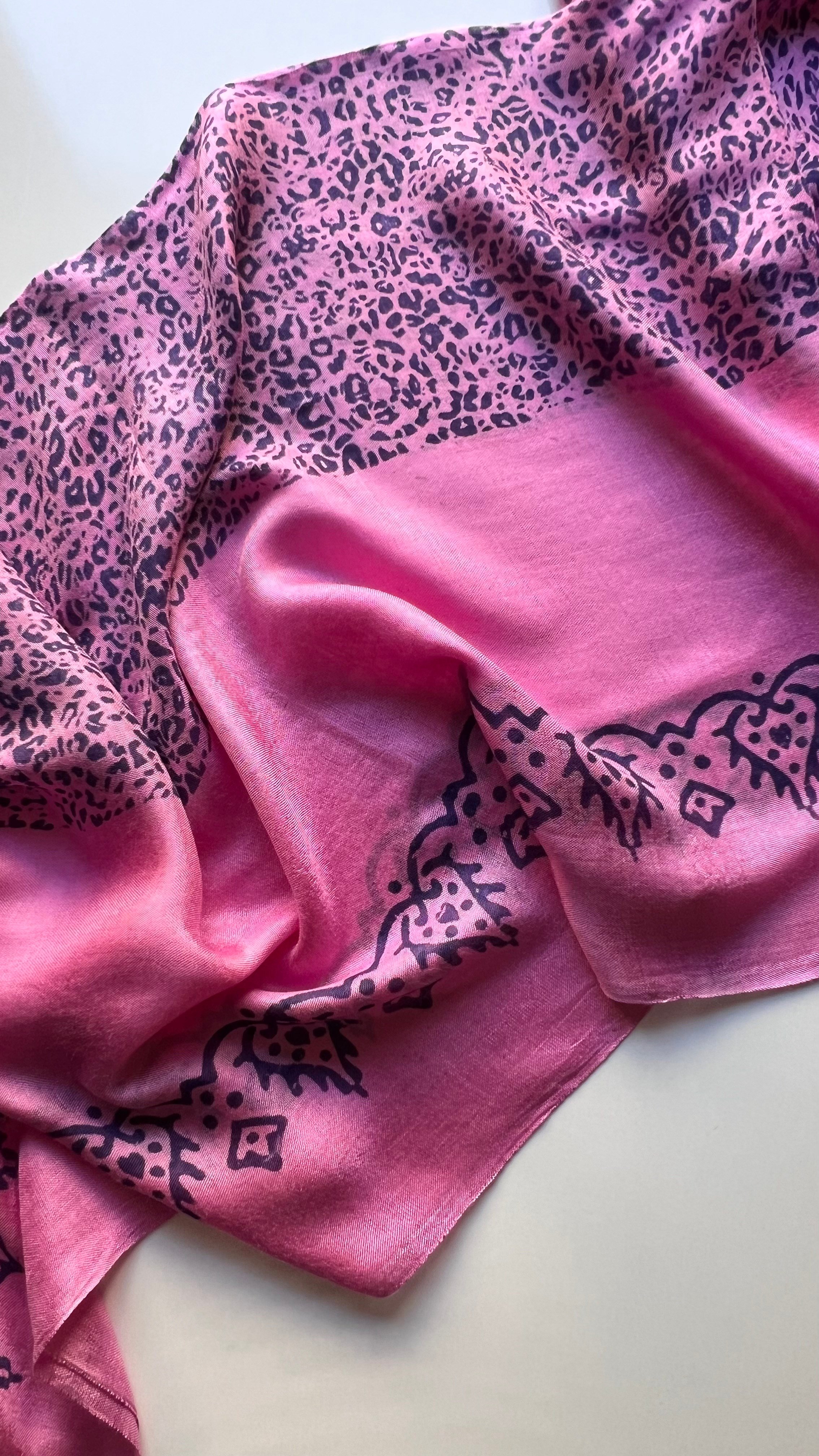 Pembe Leopar Kelagayi Şal 190x90