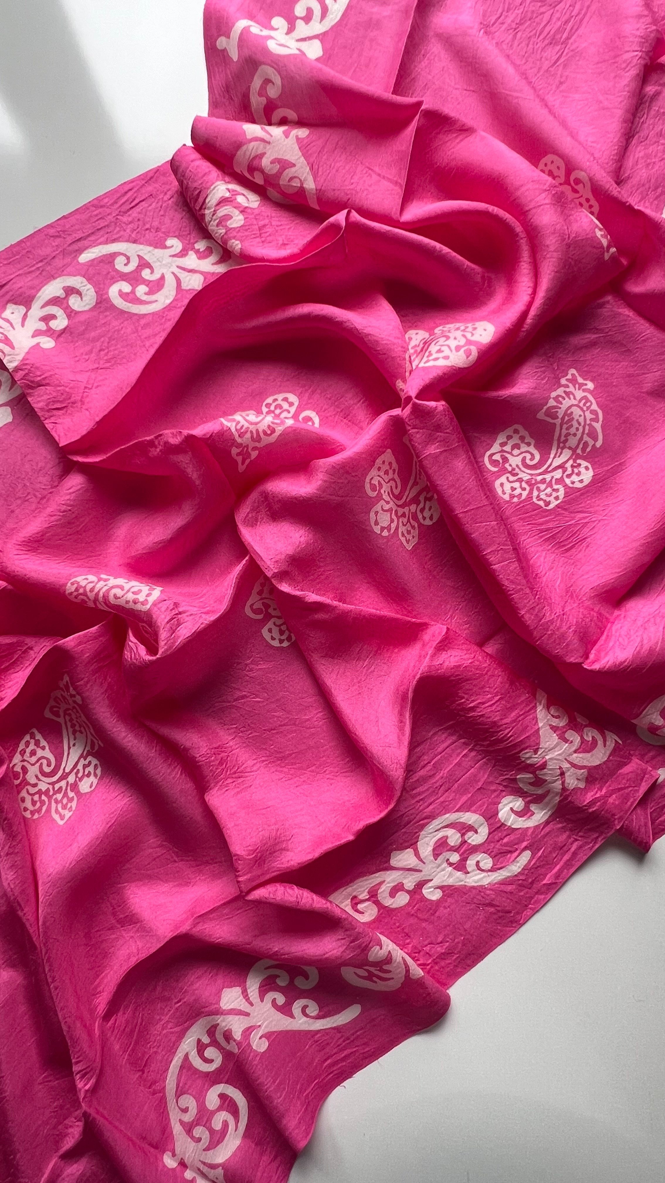 Pembe Saf Koza İpek Kelagayi Şal 190x70