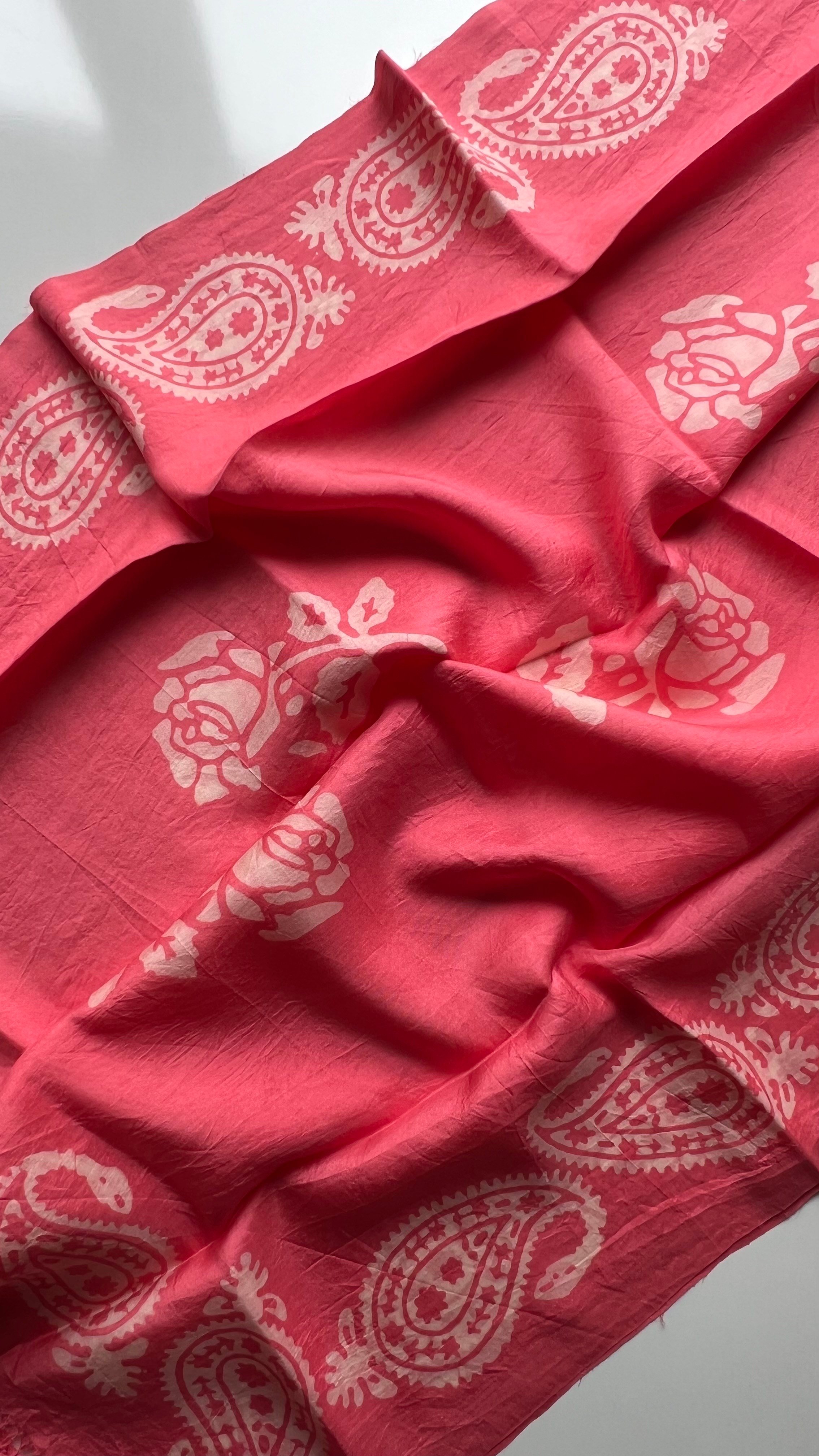 Pembe Saf Koza İpek Kelagayi Şal 190x70