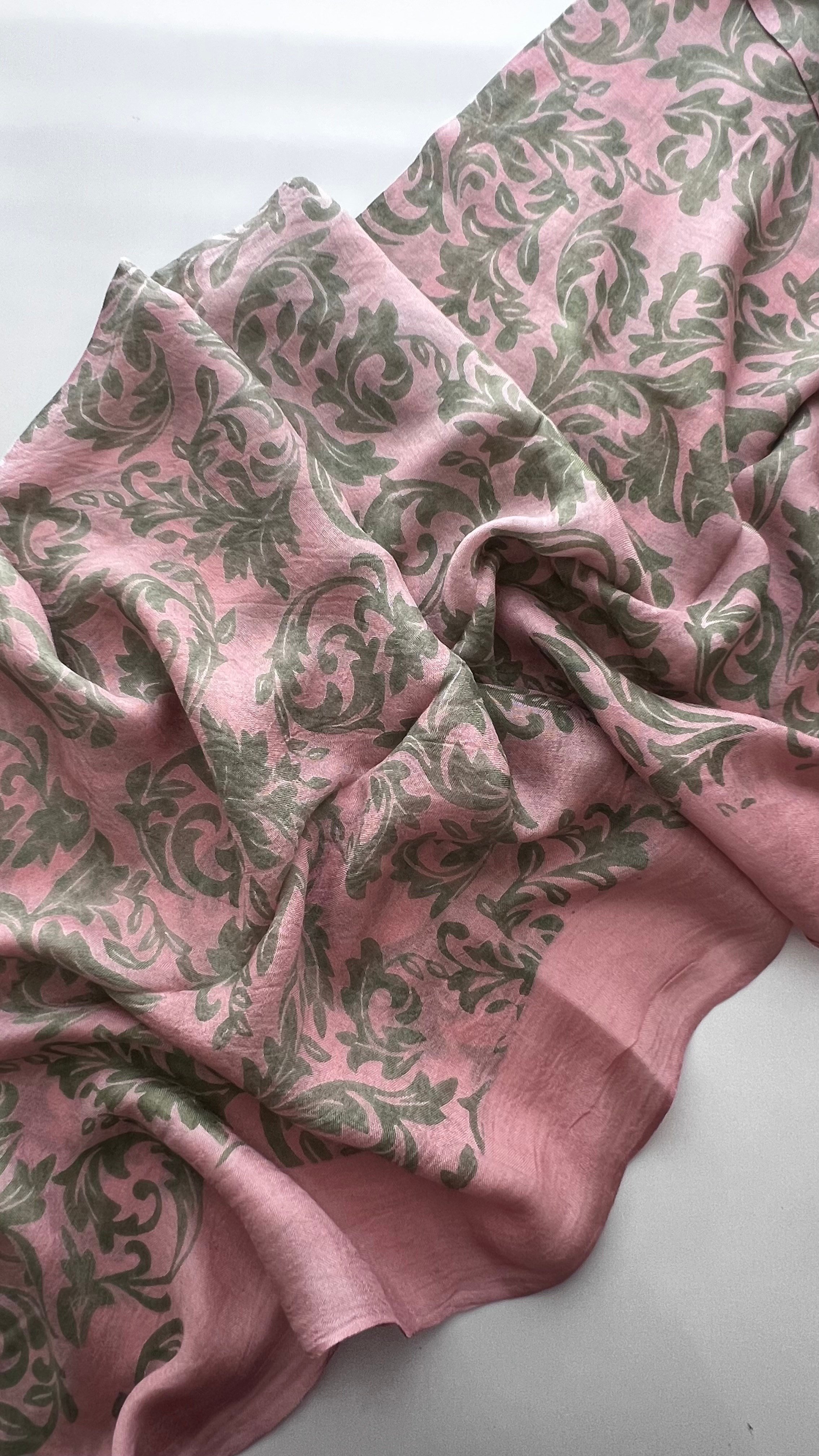 Pembe Yaprak Desen Kelagayi Şal 190x90