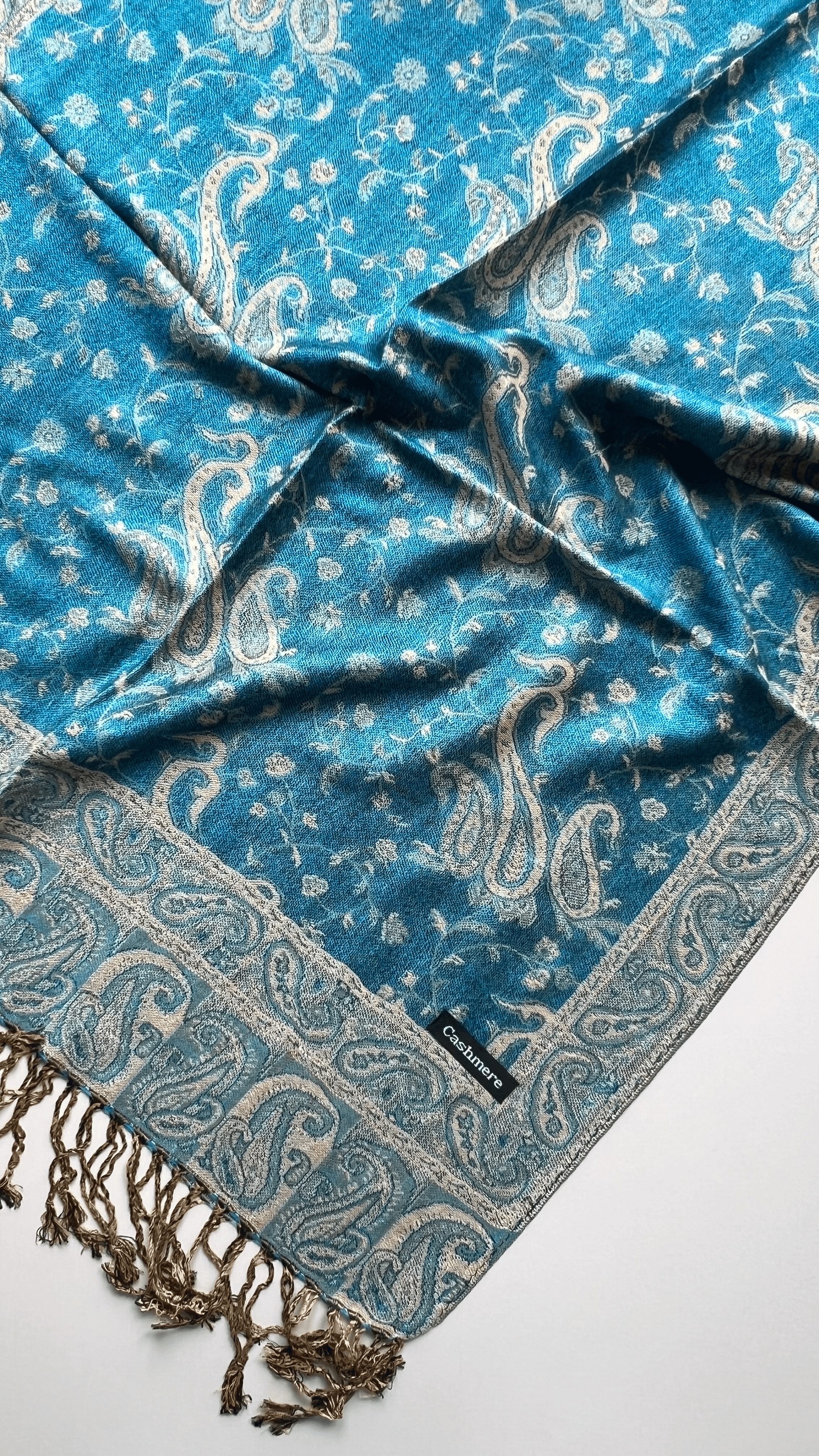 Turkuaz Kaşmir Şal 180x70