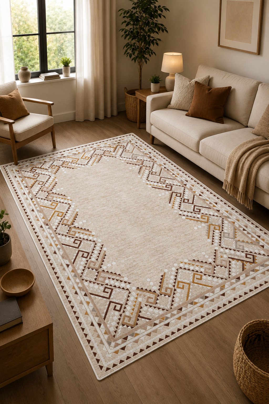 Dijital Baskılı Dekoratif Kilim Kaymaz Taban Yıkanabilir Yolluk Antre Hol Halısı Salon Halısı