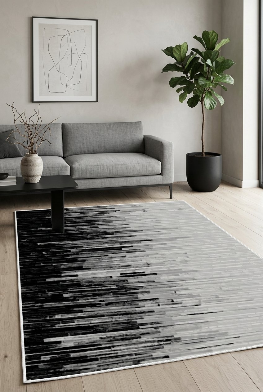 Modern Desen Dijital Baskılı Yıkanabilir Kaymaz Taban Salon Oturma Odası Antre Koridor Halısı
