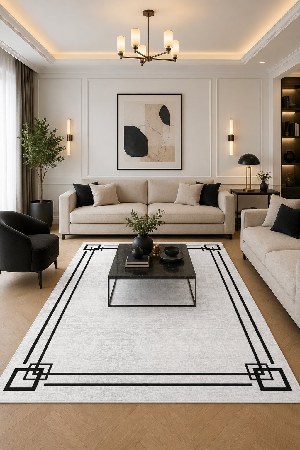 Modern Kaymaz Taban Makinede Yıkanabilir Leke Tutmaz Oturma Odası Salon Halı Koridor Halı