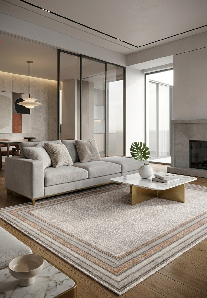 Modern Makinede Yıkanabilir Kaydırmaz Leke Tutmaz Salon Halı Oturma odası Halı Mutfak Halı ve Yolluk