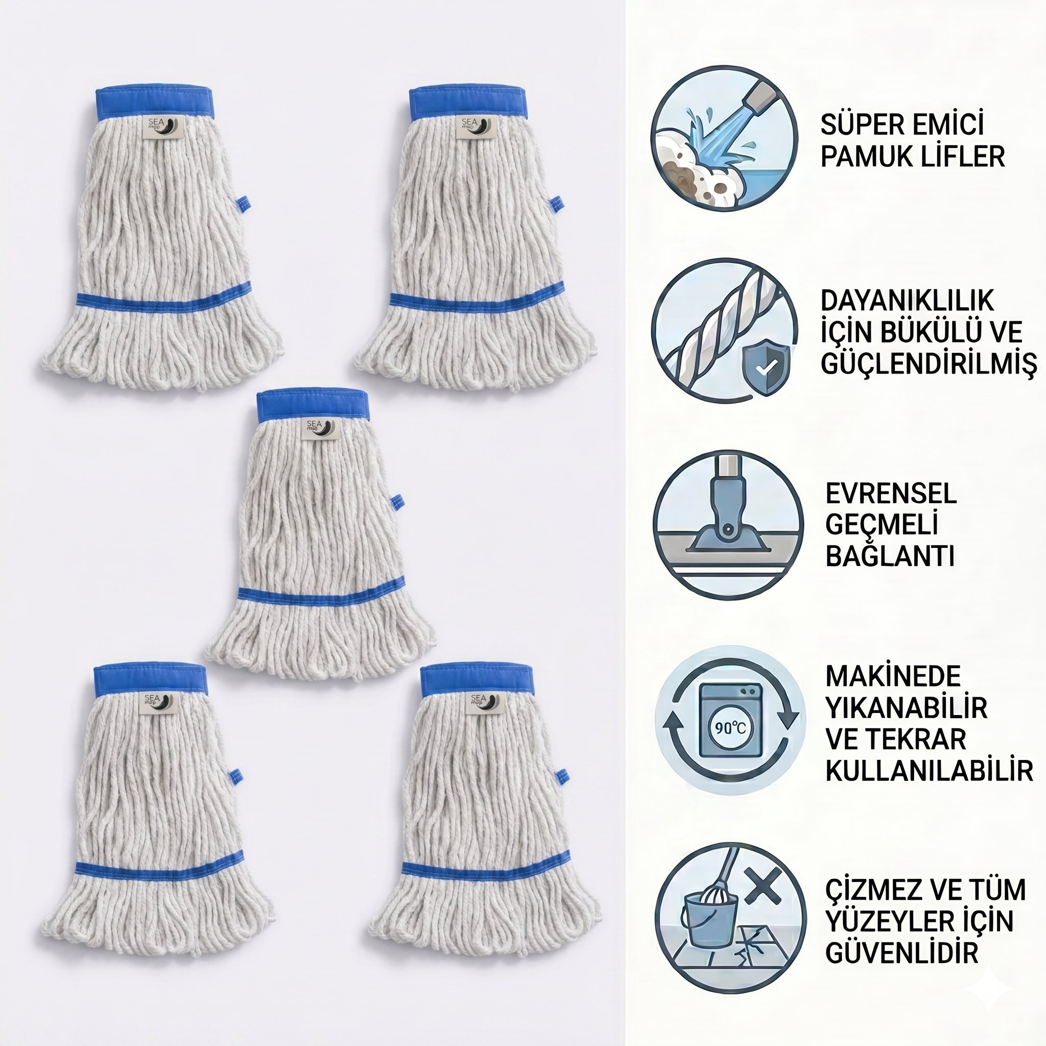 Ekstra Islak Mop Dar 350 Gr 5'li