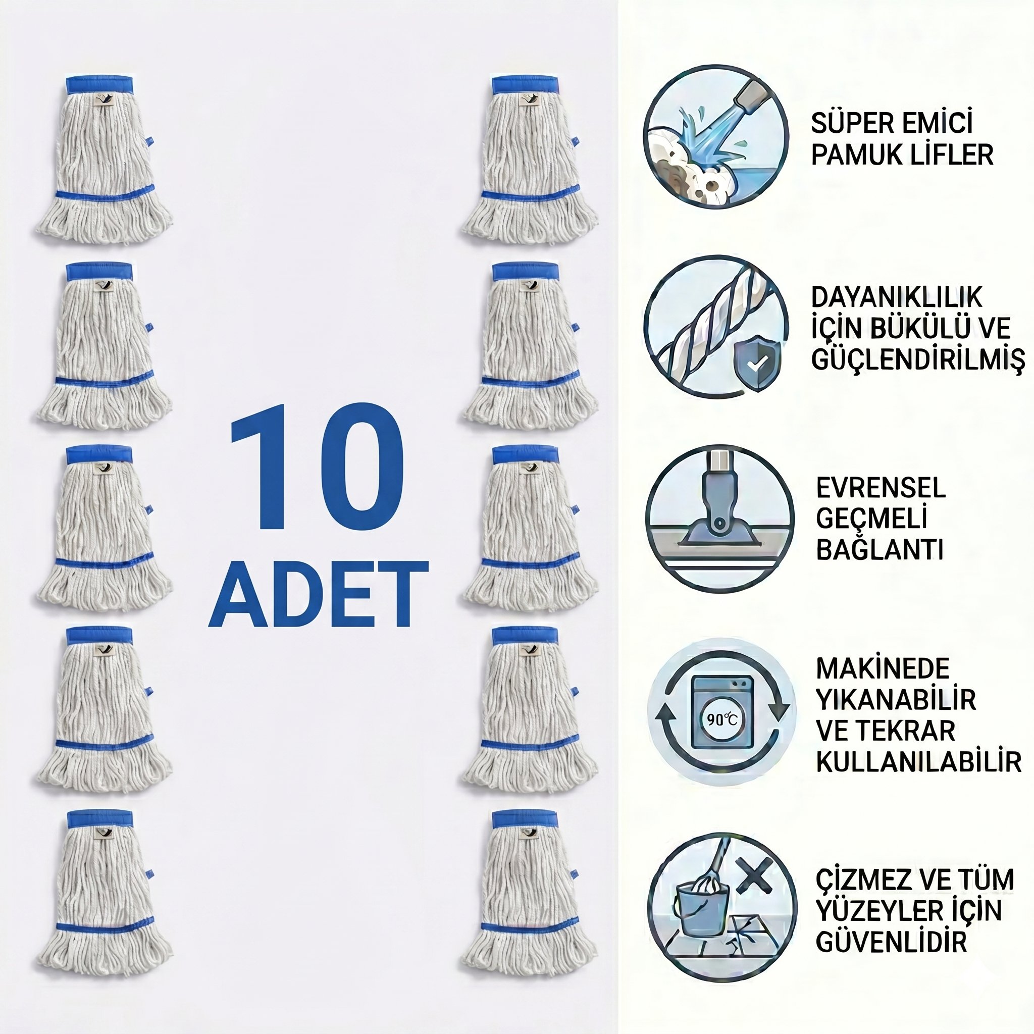 Ekstra Islak Mop Dar - 500 gr 10'lu